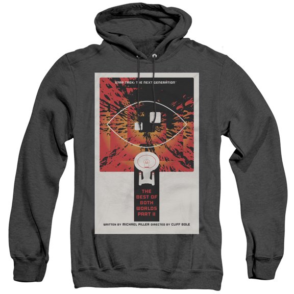 Star Trek Tng Season 4 Episode 1 Adult Heather Hoodie Sweatshirt Black