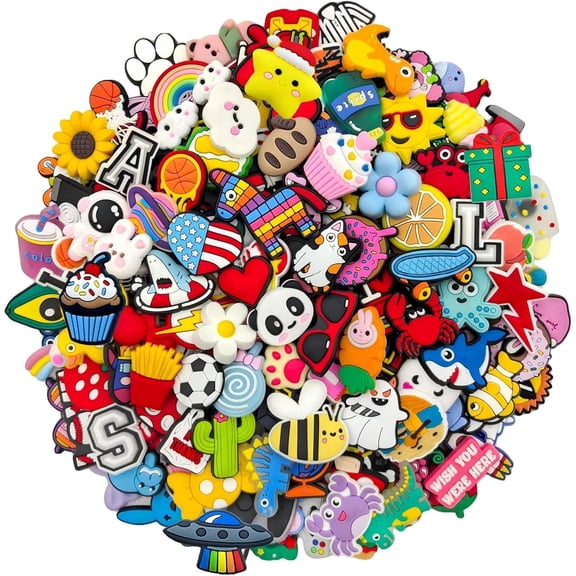 20 50 100pcs Random Different PVC Shoe Charms for Wristband Bracelet Shoe Decoration Party Gift