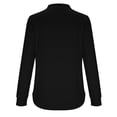 thumbnail image 3 of Camisas de Manga Larga Casual de las Mujeres con Cuello en V Color Sólido Blusa Suelta Top Estirable Suave, Camisas de Trabajo de Manga Larga, 3 of 6