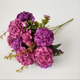 thumbnail image 1 of Xiao Hua 3 flores artificiales de hortensia, flores falsas, flores artificiales para decoración de bodas, morado oscuro, 1 of 5