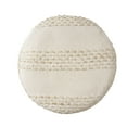 thumbnail image 5 of Ox Bay Amadeus Striped Farmhouse Cotton Ultra-Soft Indoor Ottoman Pouf, White/Beige, 18" x 18" x 14", 5 of 5