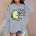 thumbnail image 2 of Big Girls' Hoodies Sweatshirts Long Sleeve Sweatshirt Graphic Printed Hoody Kids Cute Pullovers Top Size 11-12T,Gray, 2 of 4