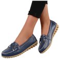 thumbnail image 3 of eczipvz Women's Flats Shoes Ballet Flats Dress Shoes Comfortable PU Leather Slip on Shoes for Women (Dark Blue,10), 3 of 7