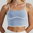 thumbnail image 2 of JIAYUE Women's Tank Tops Solid Color Sleeveless Workout Square Neck Longline Sports Vest Support Crop Yoga Spaghetti Strap Built In Bras Leisure Female Camisole, 2 of 5