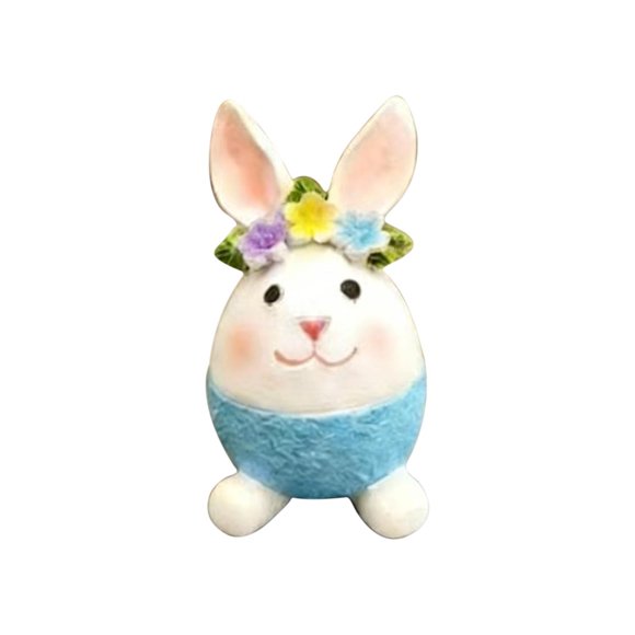Easter Bunny Decorations Blue Resin Rabbit Figurine Desktop CenterPC 12Cm for Home Garden Table