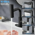 thumbnail image 3 of Matte Black Bathroom Sink Faucet with Pull Down Sprayer - 4 Mode Single Handle Vanity Faucet Waterfall Bathroom Faucet with Pull Down Sprayer (No Drain), 3 of 14