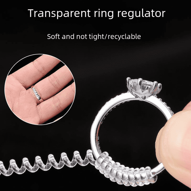 Anillo de ajuste de tamaño del artefacto envuelto anillo de cuerda transparente anillo de cambio de círculo anillo pequeño PU protección del medio ambiente cuerda de resorte transparente