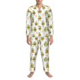 thumbnail image 3 of Fotbe Lovely Avocado Pijama de Hombre con Estampado de Manga Larga, Conjunto de 2 Piezas, Ropa de Dormir Suave y Cómoda con Bolsillos-Large, 3 of 7