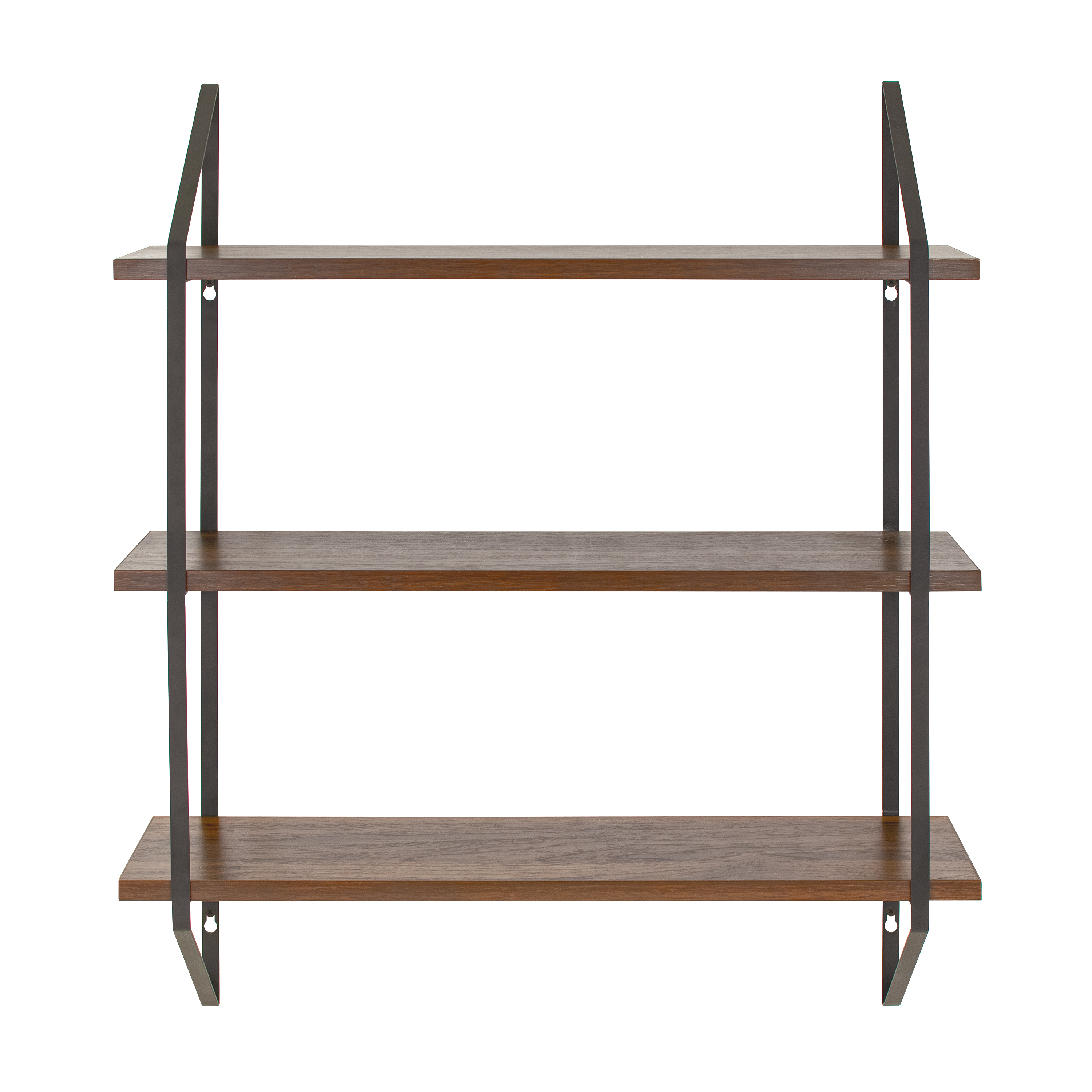 Better Homes & Gardens 3-Tier Wall Shelf with Brackets, Walnut photo 3