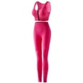 thumbnail image 2 of FNFYFH Womens Workout Sets 2 Piece Seamless Yoga Outfits High Waist Leggings Sports Bra Gym Set Front Closure, 2 of 6