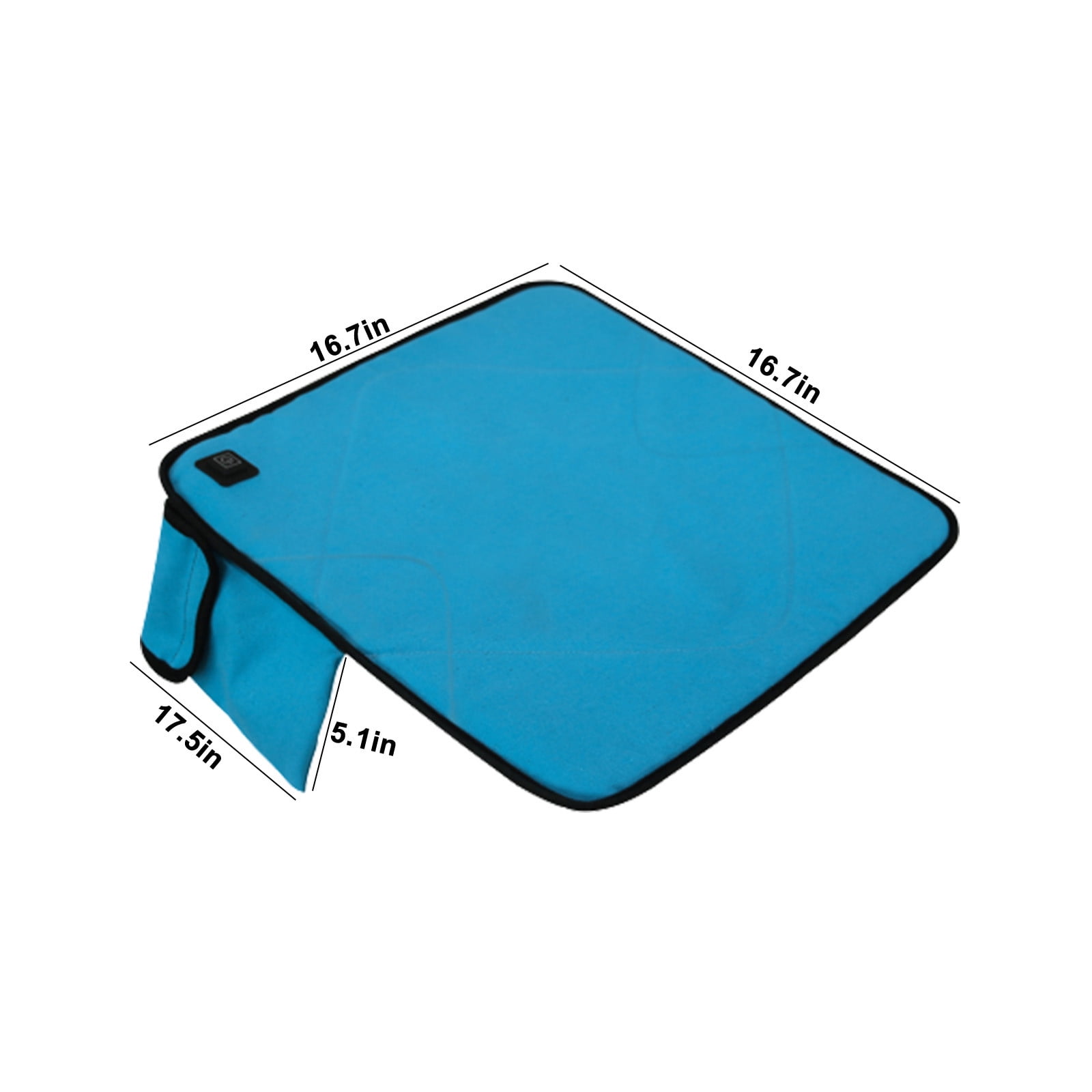 USB Heated Seat Cushion with 3 Temperature Levels, Portable Foldable Heating Pad for Car, Camping, Fishing, Hunting, Indoors, 42.5x42.5cm, Gray/Khaki/Blue/Red