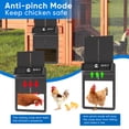 thumbnail image 3 of FarmPoultryGear Automatic Chicken Coop Door with Timer, Solar Powered & Light Sensor, Remote Control Poultry Chicken Doors, LCD Display Screen, Upgrade Anti-Pinch Function, Aluminum & Waterproof, 3 of 6