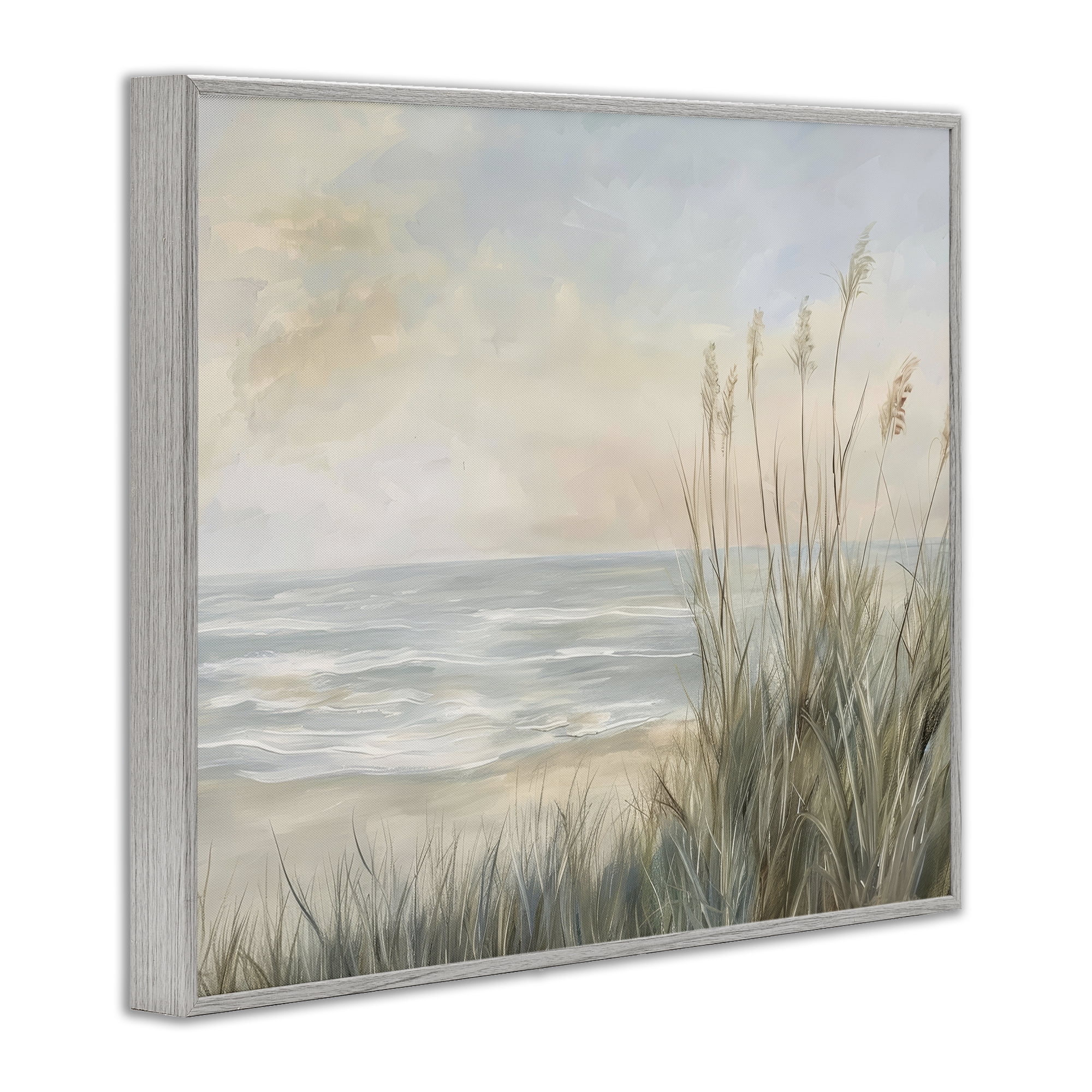 Stupell Industries Scenic Beach Dunes at Dawn Gray Framed Giclee Art, design by Petal Prints Design