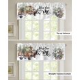 thumbnail image 4 of Tie Up Valance Curtain for Kitchen, Farmhouse Brown Truck Rose Flower Leaves Rod Pocket Short Curtains Adjustable Tie-Up Shade Valances, Home Quote Window Treatment for Bathroom Living Room Bedroom, 4 of 7