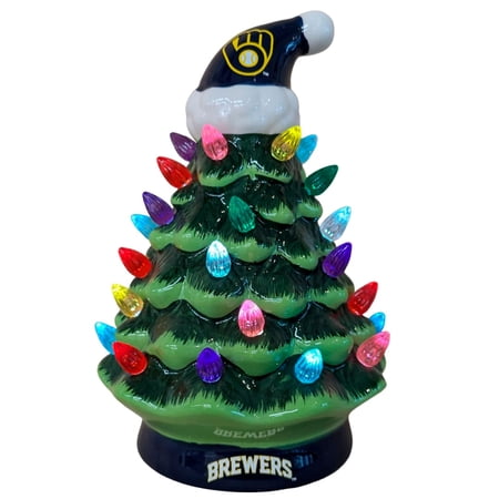 Milwaukee Brewers 8 LED Light Up Christmas Tree