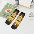 thumbnail image 7 of Fuzoiu Golden Glitter And Light Print Adult Socks, Crew Moisture-wicking Socks, Unisex Cushion Crew Socks,Casual Sports Ankle Socks, 7 of 7