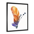 thumbnail image 2 of Designart 'Ethnic Orange Animal Feather Composition' Bohemian & Eclectic Framed Art Print, 2 of 4