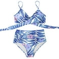 thumbnail image 2 of Femmes Croisent la Taille Haute String Imprimé Floral 2 Pièces Maillot de Bain, 2 of 4
