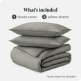 thumbnail image 2 of Bare Home Organic Cotton Duvet Cover Set - 400 Thread Count - Sateen Weave - King/Cal King, Light Gray, 3-Pieces, 2 of 4