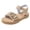 Gold, variant on Tigivemen Toddler Girls Summer Sandals Sequin Sandal with Soft Woven Sole Adjustable Strap Kids Girl Shoes Silver Size 1.5