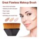 thumbnail image 2 of Paquete de 2 brochas de maquillaje Flawless Foundation, brocha hexagonal Kabuki, brocha de maquillaje con forma de pétalo (negro y rosa), 2 of 5