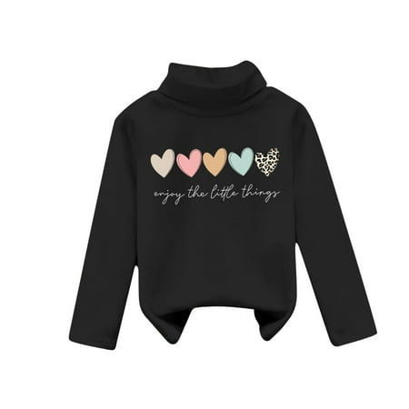Jamicy Cute Sweatshirts for Girls Christmas Present Girls Long-Sleeved Thermal Top Mock-Neck Thermal Underwear Soft Fleece Lined Base Layer