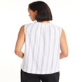 thumbnail image 3 of CHUANK Ruffle Neck Linen Blend Top  Sizes XS-XXXL, 3 of 5