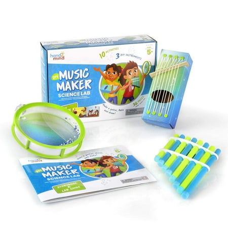 UPC: 0848850112838 | hand2mind Science Kit Music Maker STEM Activities for Kids Ages 5-7 STEM Toys Kids Storybook Pan Flute Ocean Drum and Box Guitar 10 At Home Science Experiments for Kids