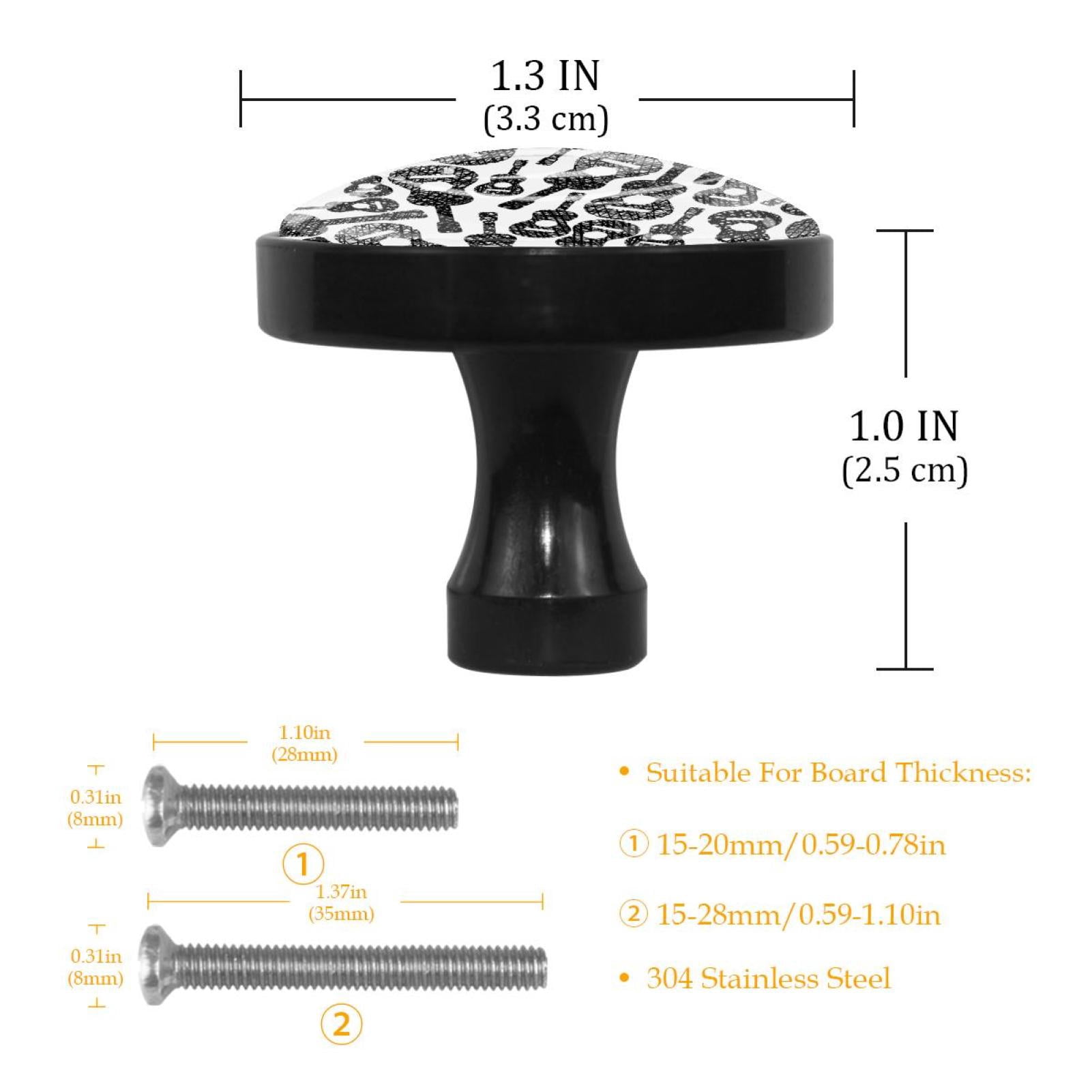 4 Pcs Acoustic Guitars Music Knobs for Kitchen Cabinet Cupboard Dresser Bookcase Drawer Pulls Handles Round Home Decor