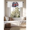 thumbnail image 4 of Kitchen Valances for Window, Red Fire Truck Cartoon Car Light Filtering Rod Pocket Valance Curtain, Modern Minimalist Style Short Curtains Window Topper for Bedroom Bathroom Living Room 42x18in, 4 of 9