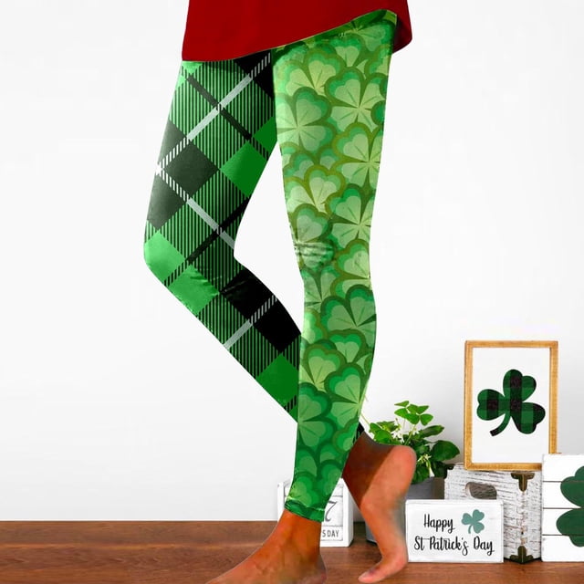 WILLBEST Leggings de Yoga Con Estampado Del Día de San Patricio Para Mujer, Cintura Alta, Para Entrenamiento, Correr, Deportes Atléticos, 859 Extra Grande