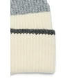 thumbnail image 4 of Time and Tru Women's Colorblock Beanie, One Size, White/Grey, 4 of 4