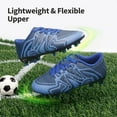 thumbnail image 2 of BURUDANI Kids Boys & Girls Lightweight Soccer Shoes Sport Outdoor Soccer Cleats Navy/Royal/Wht Size 10, 2 of 6