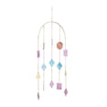 thumbnail image 6 of DecMode 34" Multi Colored Metal Indoor Outdoor Geometric Windchime with Stained Glass, 6 of 9