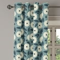 thumbnail image 2 of Ambesonne Ivory and Blue Grommet Curtain, Garden Art Bouquet, 50" x 84", Slate Blue Dark Blue, 2 of 6