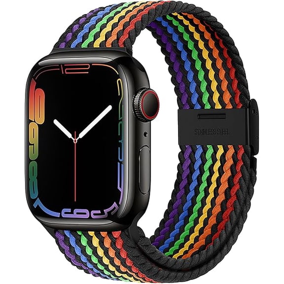 Compatible with Apple Watch Band 38mm 40mm 41mm 42mm 44mm 45mm 46mm 49mm for Women Men,Sport Solo Loop Strap Stretchy Nylon Braided Wristband for iWatch Series 11 10 9 8 7 6 5 4 SE Ultra 3 2 1