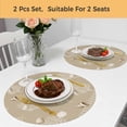thumbnail image 5 of Coastal Brown Coral Round 13 Inch Placemats Set of 2, Summer Ocean Starfish Conch Nautical HeatResistant Non Slip Place Mats for Dining Table, Wipeable Braided Kitchen Table Mats for Housewarming, 5 of 9