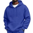 thumbnail image 2 of HAJWOH Mens Lined Hoodie Pullover Winter Warm adjustable drawstring hood, kangaroo pocket, 2 of 5