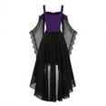 thumbnail image 5 of JUjie Halloween Women's Witch Dress Cosplay Fall Y2K Off Shoulder Lace Up Mesh A Line Party Birthday Prom Short Dresses for Halloween Cosplay, 5 of 6
