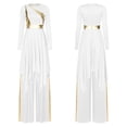 thumbnail image 7 of Aislor Womens Liturgical Worship Praise Dance Dress Long Sleeve Overlays Tunic with Wide Leg Baggy Pants Set White XXL, 7 of 7