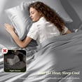 thumbnail image 4 of SONORO KATE 6 Pieces Bamboo Bed Sheets Set, Luxury Rayon Derived - Deep Pockets - Wrinkle Free - Extremely Soft, California King, Gray, 4 of 9