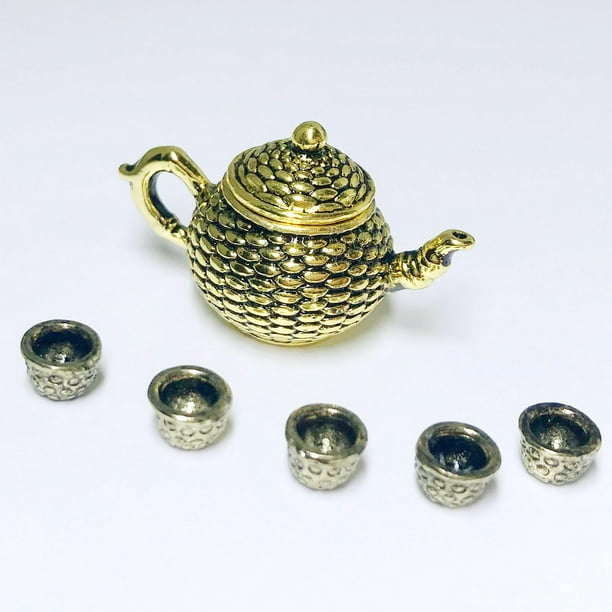 Juego de 6 piezas Hugo teteras de muñecas con 5 tazas de té Accesorios de cocina