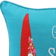 thumbnail image 2 of Jordan Manufacturing 20" x 14" Red, White and Turquoise Gnome Sweet Gnome Novelty Rectangular Reversible Lumbar Throw Pillow with Welt, 2 of 4