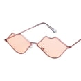 thumbnail image 2 of Cute Hot lips Sunglasses, Retro Fashion Ocean Style Small Frame Metal Lips Glasses for Women Trendy Lightweight Sun Glasses Beach Travel Outfits, 2 of 4