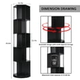 thumbnail image 2 of Bloddream 5 Tier Rotating Bookshelf,360° Display Wood Spinning Bookshelf, Vertical Bookcase Storage Round Carousel for Space-Saving,Corner Book Shelf for Home,Office, Bedroom, Black, 2 of 7