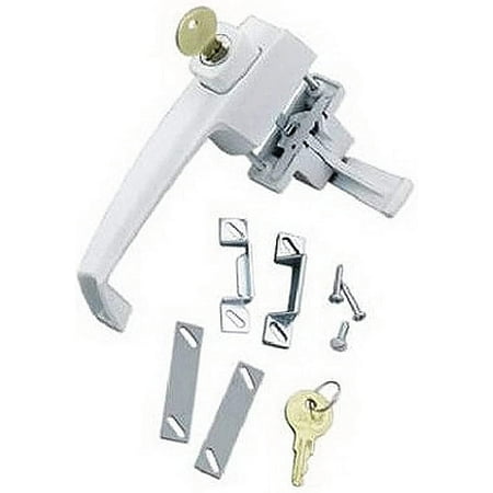 

Wright Products - Tie Down Keyed Push Button Door Latch for Screen and Storm Doors White