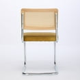 thumbnail image 5 of IVV Set of 2 Mid-Century Modern Velvet Dining Chairs with Rattan Cane Back, Accent Armless Side Chairs with Chrome Cantilever Frame, Gold Velvet Seat, 5 of 10