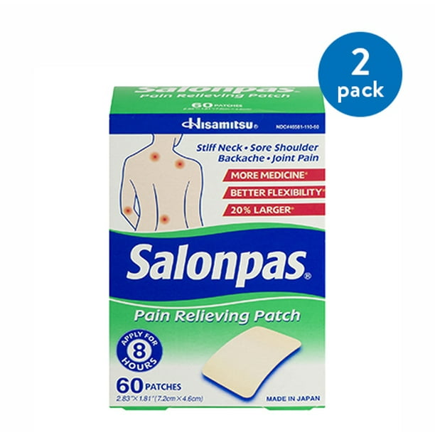 (2 Pack) Salonpas Pain Relieving Patch, 60 count - Walmart ...