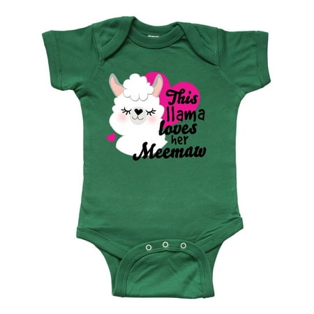 

Inktastic Valentines Day This Llama Loves Her Meemaw Gift Baby Girl Bodysuit