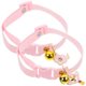thumbnail image 3 of Pink Adjustable Cat Collar with Bell for Girl Cats Made of Cotton and Polyester Lightweight, 3 of 5